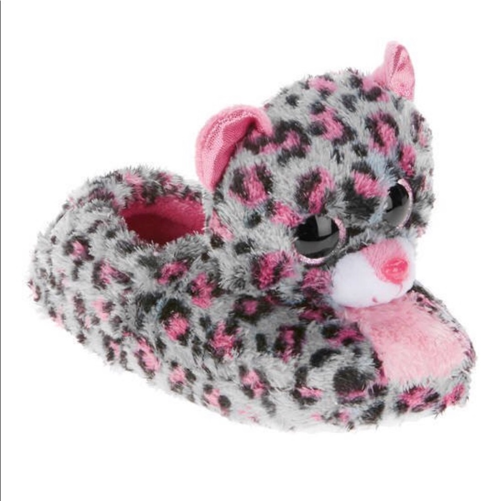 TY Beanie Boo Tasha Leopard Slippers
